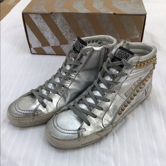 Golden Goose Shoes - SOLD‼️GOLDEN GOOSE FRANCY SILVER STUDDED SNEAKERS